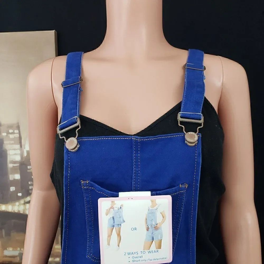 Blue Overall Curvy Skinny Push Up Small - Picture 3 of 5